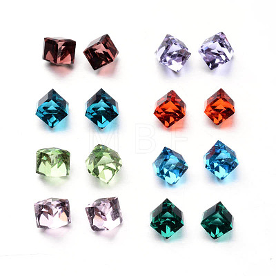 Faceted Cube Glass Cabochons GGLA-L007C-M-1