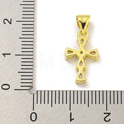 Rack Plating Brass Micro Pave Cubic Zirconia Pendants KK-C074-30G-01-1