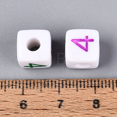 Opaque Acrylic European Large Hole Beads SACR-N020-01A-05-1