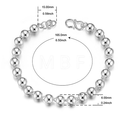 SHEGRACE 925 Sterling Silver Beaded Link Bracelets JB412A-1