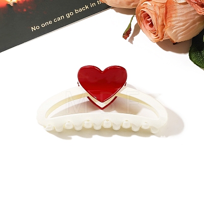 Heart Plastic Claw Hair Clips PW-WG64998-14-1