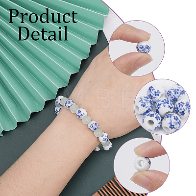 CHGCRAFT 200Pcs Handmade Porcelain Beads PORC-CA0001-14-1