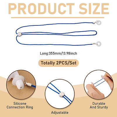 2Pcs Polyester Earphone Cord Straps HJEW-TAC0170-1