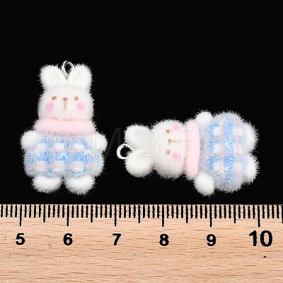 Flocking Opaque Resin Pendants RESI-P053-04B-P-1