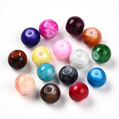 Baking Painted Glass Beads DGLA-S115-6mm-MS-1