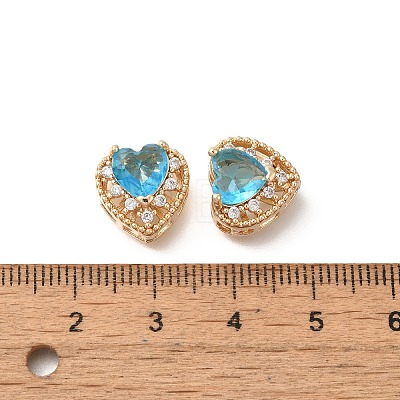 Rack Plating Brass Micro Pave Cubic Zirconia Beads KK-S399-08G-C-1