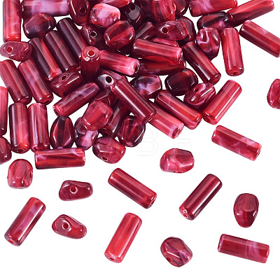 90Pcs 2 Styles Opaque Acrylic Imitation Gemstone Beads OACR-TA0005-14B-1