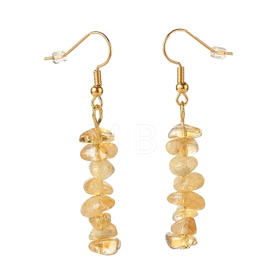 Natural Citrine Chip Beaded Dangle Earrings EJEW-JE04788-10-1