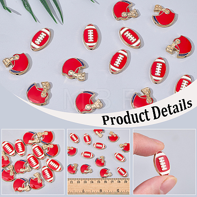 20Pcs 2 Styles Alloy Enamel Beads ENAM-SC0008-24B-1