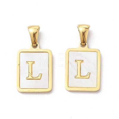 Ion Plating(IP) 304 Stainless Steel Pave Shell Pendants X-STAS-G327-01G-L-1
