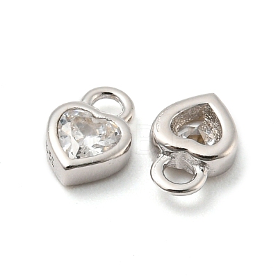 Real Platinum Plated Rhodium Plated 925 Sterling Silver Charms STER-K176-03A-P-1