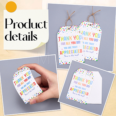 100Pcs Birthday Theme Rectangle Paper Tag Cards with 20m Jute Cord Kit DIY-SP0003-89B-1