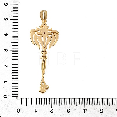 Brass Micro Pave Cubic Zirconia Big Pendants KK-B147-04G-08-1