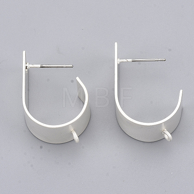 Eco-Friendly Iron Stud Earring Findings IFIN-T015-047S-NR-1