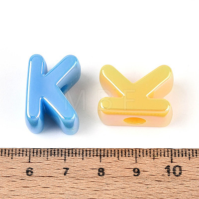 UV Plating Opaque Acrylic European Beads OACR-M027-03K-1
