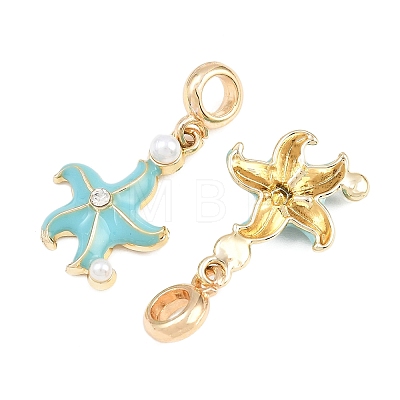 Alloy Enamel European Dangle Charms AL-CBAC2D3-01G-01-1