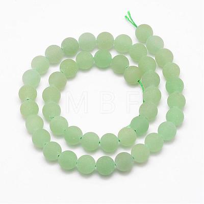 Frosted Round Natural Green Aventurine Beads Strands G-D797-4mm-1
