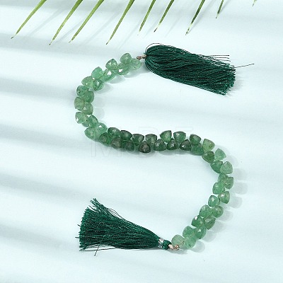Top Drilled Faceted Triangle Natural Green Strawberry Quartz Beads Strands GG-NH0010-D01-01-1