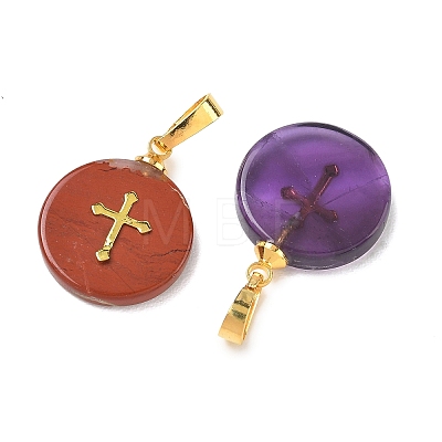 Natural Mixed Gemstone Pendants G-K385-16G-1