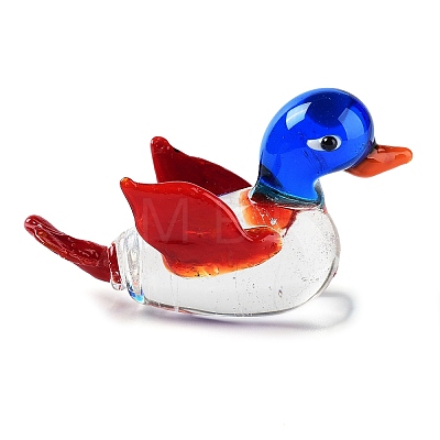 3D Duck Handmade Lampwork Display Decoration DJEW-C012-08-1