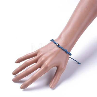 Unisex Adjustable Korean Waxed Polyester Cord Braided Bead Bracelets BJEW-JB04669-04-1