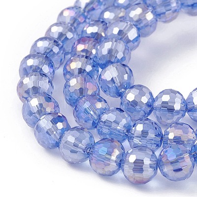 Transparent Electroplate Glass Beads Strands EGLA-F151-AB06-1