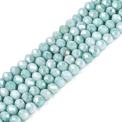 Anti-Tarnish Dyed Rondelle Glass Beads Strands LS-EGLA-T021-3mm-17-06-1