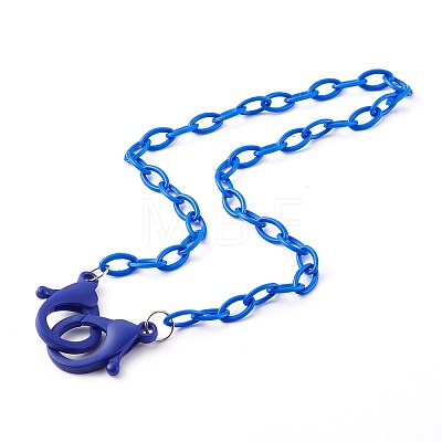 3Pcs 3 Colors Personalized ABS Plastic Cable Chain Necklaces NJEW-JN03484-02-1