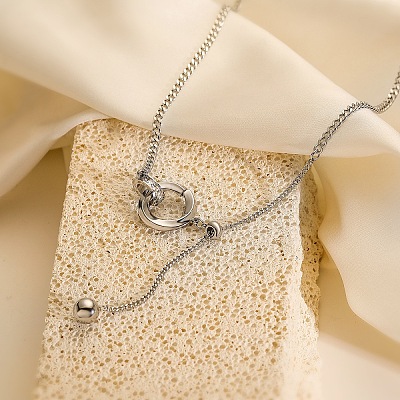 Brass Clear Cubic Zirconia Ring Pendant Necklaces PW-WGAC8FC-02-1