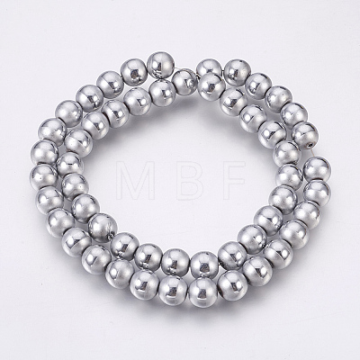 Electroplate Non-Magnetic Synthetic Hematite Beads Strands G-F585-C05-8mm-1