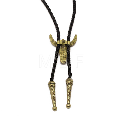 Ox-head Lariat Necklace for Men Women NJEW-WH0011-04AB-1