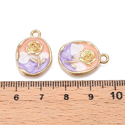 Rack Plating Alloy Enamel Pendants ENAM-N056-409B-1