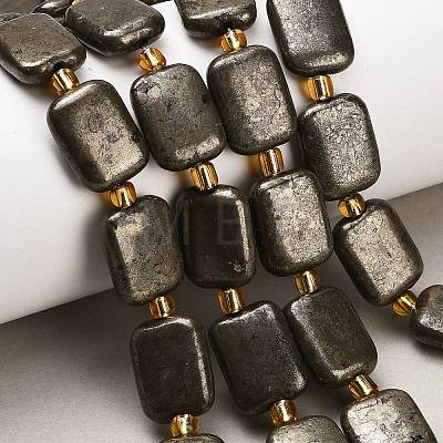 Natural Gold Pyrite/Golden Pyrite Beads Strands G-F833-L01-01-1