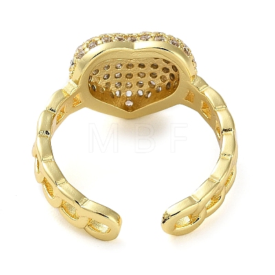 Rack Plating Brass Micro Pave Cubic Zirconia Open Cuff Rings RJEW-K266-08B-G-1