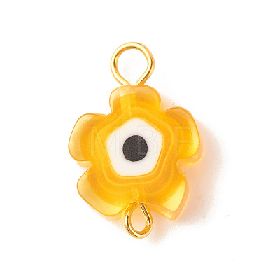 Handmade Millefiori Glass Connector Charms PALLOY-JF01341-1