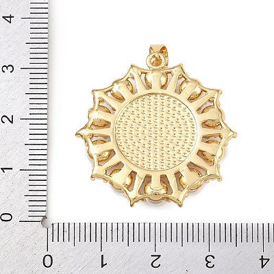 Natural White Shell Flower Pendants KK-F919-45G-1