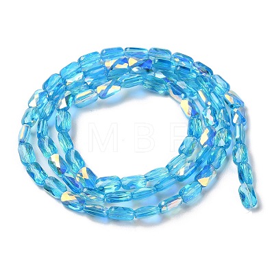 Transparent Electroplate Glass Beads Strands GLAA-Q099-G01-03-1