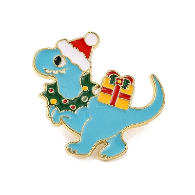 Christmas Theme Dinosaur Enamel Pins JEWB-M043-02A-1