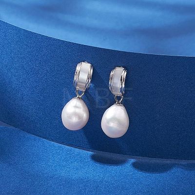 Natural Pearl Ear Studs EJEW-P286-16P-1