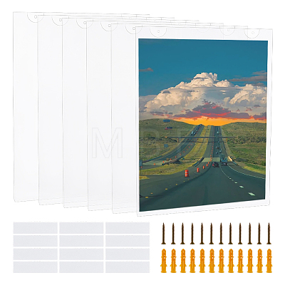Rectangle Acrylic Wall Document Holder AJEW-WH0643-007-1