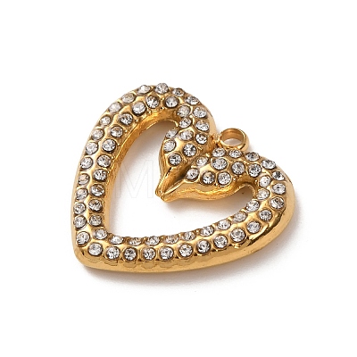304 Stainless Steel Rhinestone Pendants STAS-B139-03G-01-1