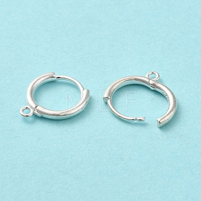 925 Sterling Silver Huggie Hoop Earring Findings STER-K174-15A-S-1