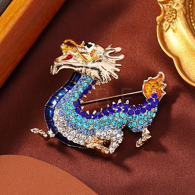 Dragon Alloy Rhinestones Brooches JEWB-S022-09B-1