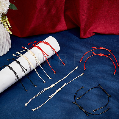 30Pcs 3 Colors Braided Waxed Polyester Cord AJEW-DR0001-32-1
