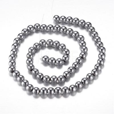 Electroplate Magnetic Synthetic Hematite Bead Strands G-A165A-4mm-04-1