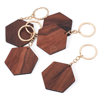 Walnut Wood Pendant Keychains KEYC-TAC0034-06C-1
