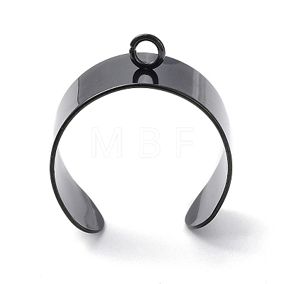 304 Stainless Steel Open Cuff Finger Ring Components STAS-WH0029-40B-B-1