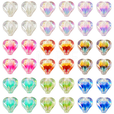 72Pcs 9 Colors UV Plating Rainbow Iridescent Acrylic Beads OACR-TA0001-48-1