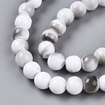 Baking Paint Glass Beads Strands DGLA-N013-8mm-01-1