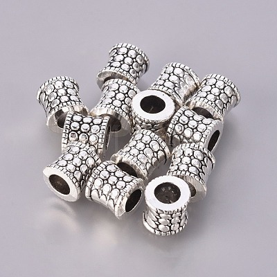 Antique Silver Tone Large Hole Tibetan Silver Column European Beads X-LFH10273Y-NF-1